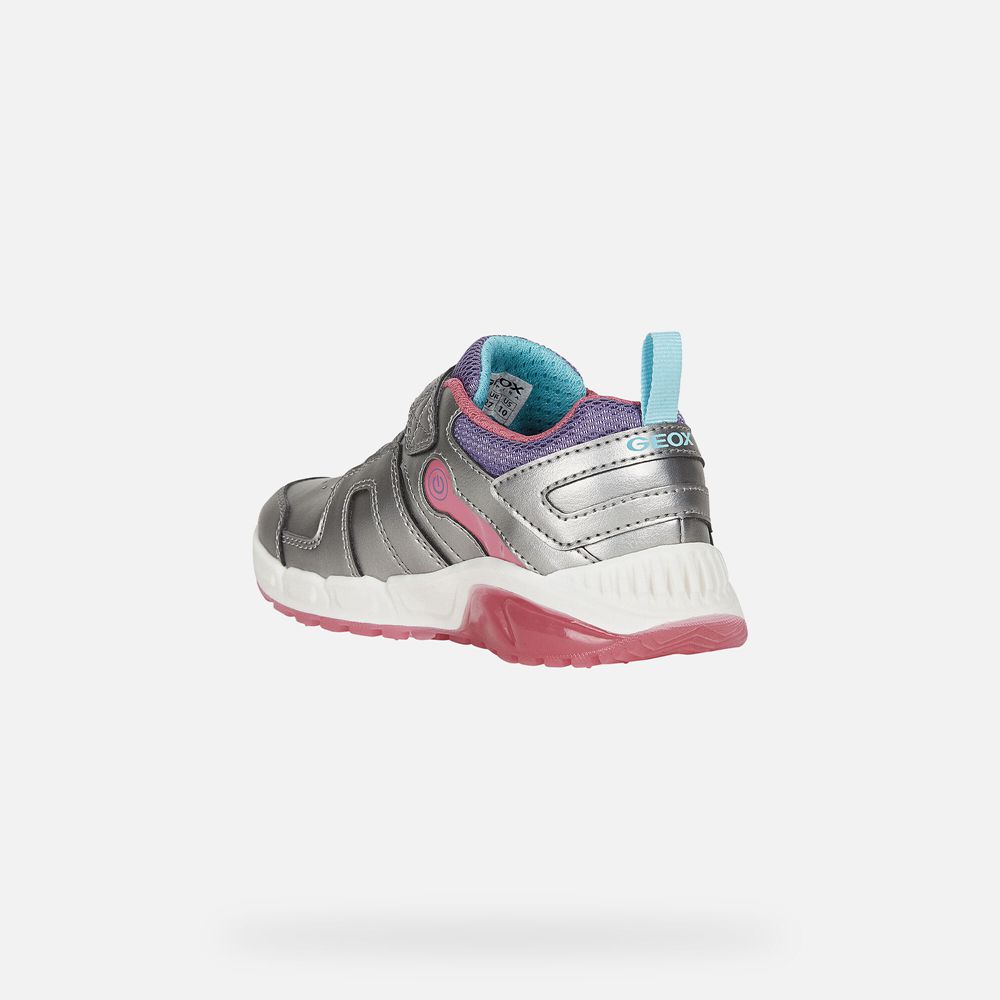 Geox Sneakers Dark Silver/Pink Spaziale - Geox Girls Shoes - DRAWNS804